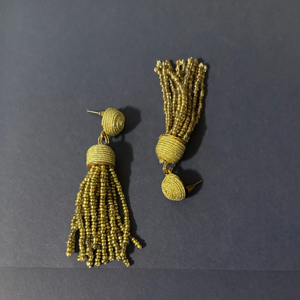 Elegant Gold Tassel Earrings